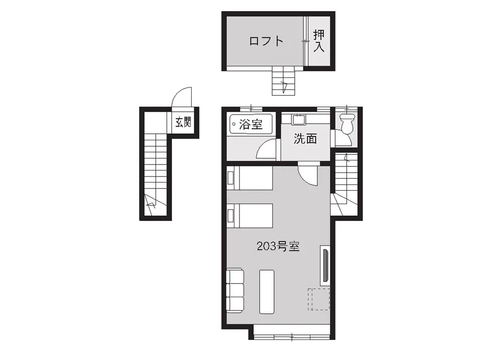 ROOM 202 or 203 TWIN ROOM 2F | Beach Front Seretis｜ビーチフロントセレティス